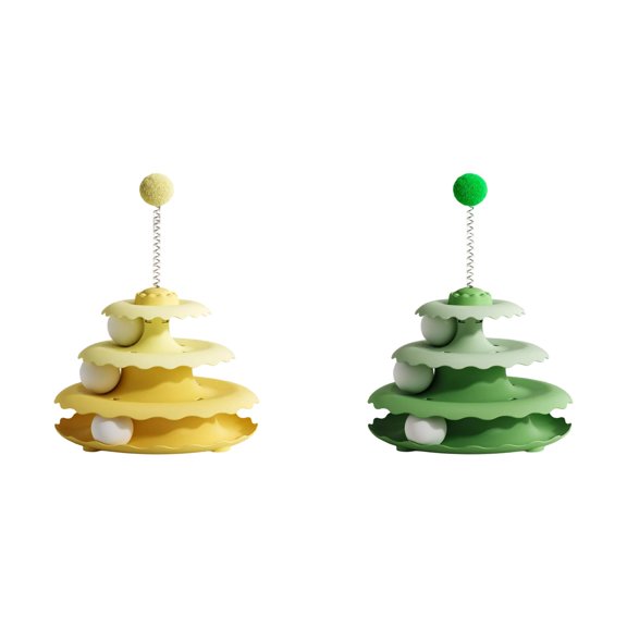 Auto Play Cats Toy Automatic With Bouncing Boredom For Cleaning And Portability Multiple Levels Cats Teaser *2PCS