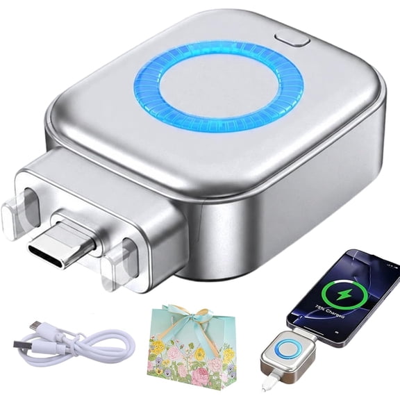 Auto Pop-Up Fast Charging Adapter, 140W Smart Auto Stop Charging Adapter, Cut-Off Charger Protector with AI Full-Charge Disconnect to Prevent Battery Aging for Home & Travel (1PC-Silver)