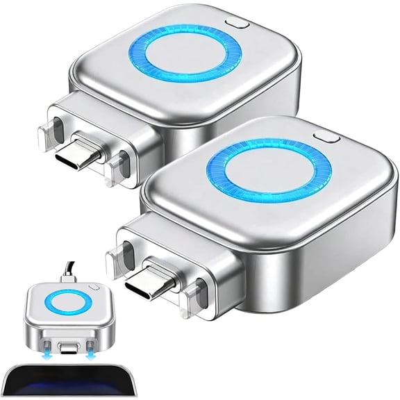 Auto Power-Off Fast Charging Adapter, 140W Auto Cut-Off Charger Protector with AI Full-Charge Disconnect, Plug and Play, Prevent Battery Aging and Extend Equipment Lifespan (Silver *2pcs)