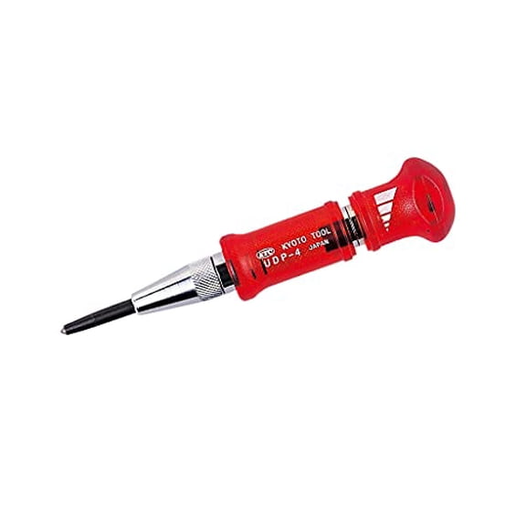 Auto Punch - Auto Metal Hole Punch - Red, Silver - High Carbon Steel - Plastic/Rubber Handle - Industrial Modern Style$$Tools & Hardware Other