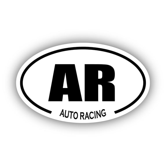 Auto Racing AR Oval Bumper Sticker 3M Vinyl Decal 3 in x 5 in