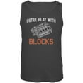 thumbnail image 1 of Auto Racing I Still Play With Blocks Mens Tank Top Charcoal SM, 1 of 1