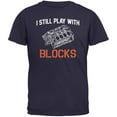thumbnail image 1 of Auto Racing I Still Play With Blocks Navy Adult T-Shirt - Small, 1 of 1
