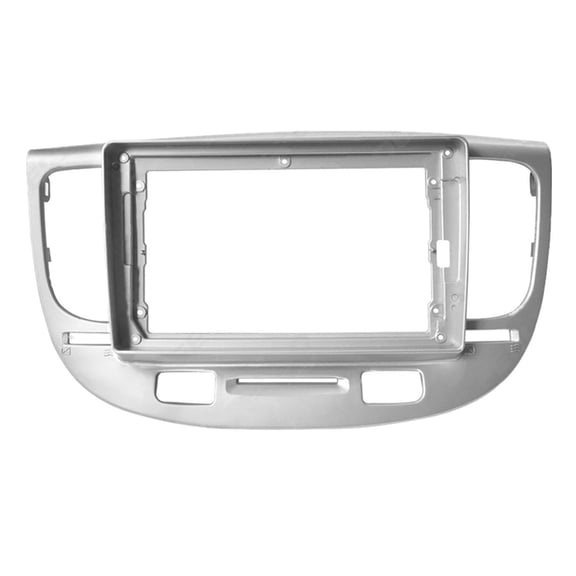 Auto Radio Fascia Frame Stereo Dash 9 Inch for Kia Rio 2005-2007, Dashboard Panel Trim Replacement Accessories Easy Installation-silver