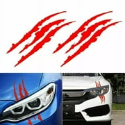 Auto Reflective Monster Claw Decal. Waterproof Automotive Decals & Stickers, Red, 15.75" x 4.7"