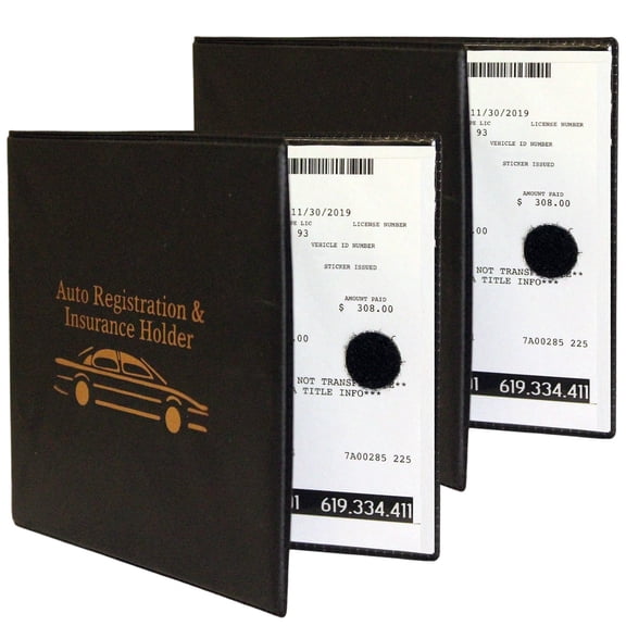 Auto Registration Insurance & ID Card Holder – 2 Pack – Perfect for any Car, Truck, Motorcycle, Trailer or Boat - Strong Closure