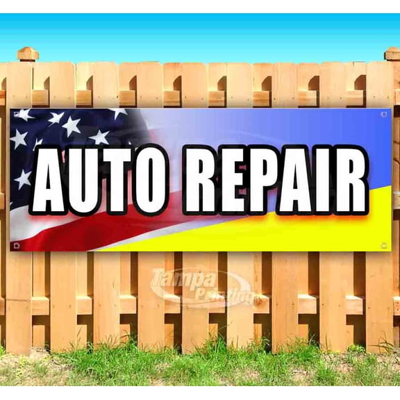 Auto Repair 13 oz Vinyl Banner With Metal Grommets