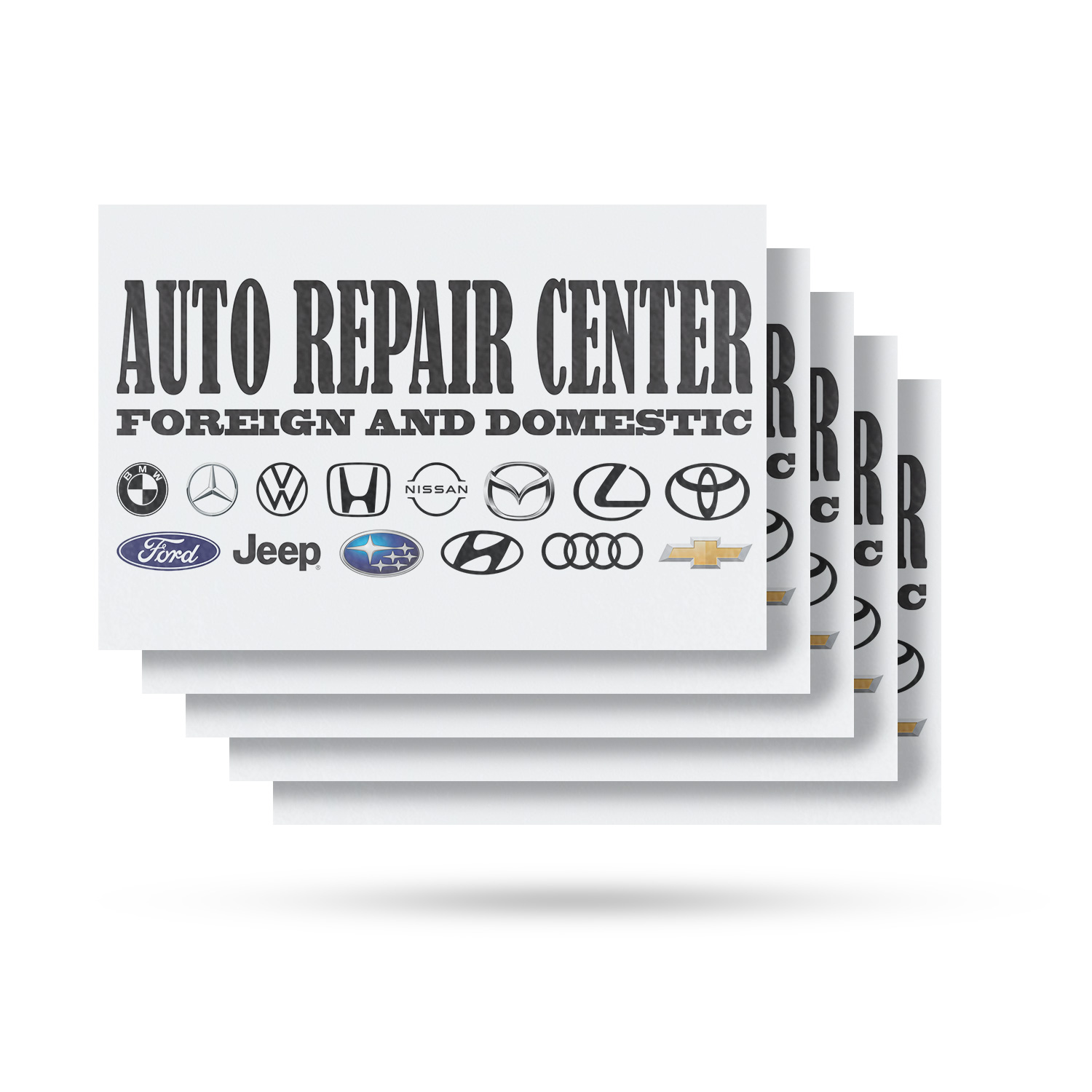 Auto Repair Center Foreign and Domestic Vinyl Decal 5 Pack of 24 Inch x ...