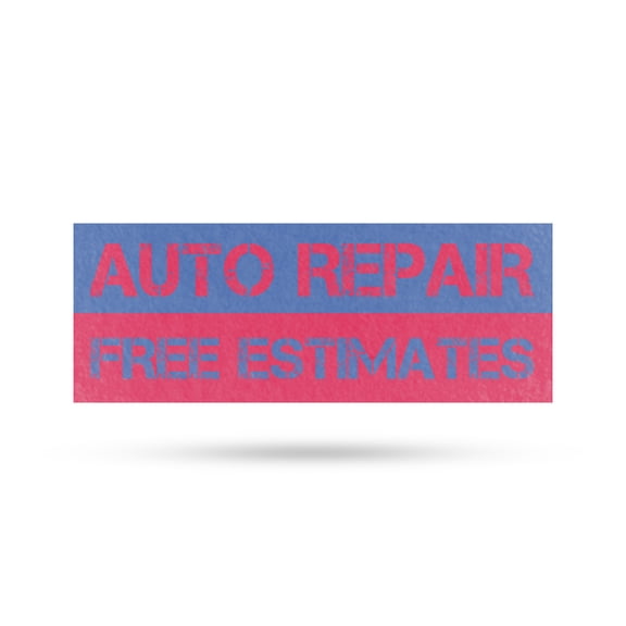 Auto Repair Free Estimates Vinyl Decal 12 Inch x 5 Inch Weatherproof Heavy-Duty Adhesive Backing | Affordable Service, Expert Diagnostics, Local Shops | Made in USA