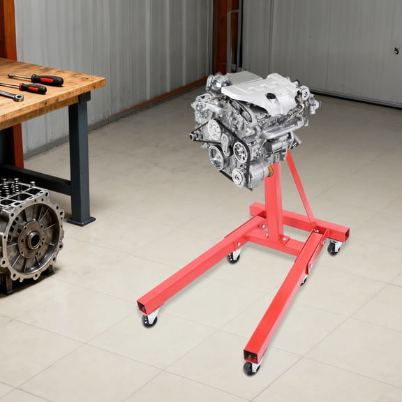 Auto Repair Rebuild Steel Engine Stand Folding Motor Hoist Dolly Mover Jack with 360 Degree Rotating Head, 2000 LB Capacity