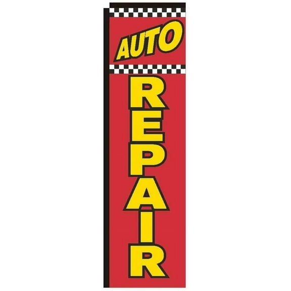 Auto Repair Rectangle Feather Banner Swooper Flag, 3x12ft Replacement Square Flag Only