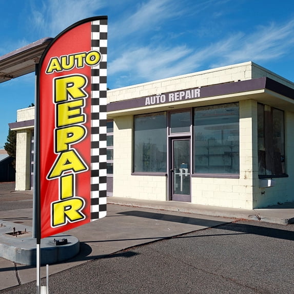 Auto Repair Sign Feather Flag,8FT Auto Repair outdoor advertising flag ...