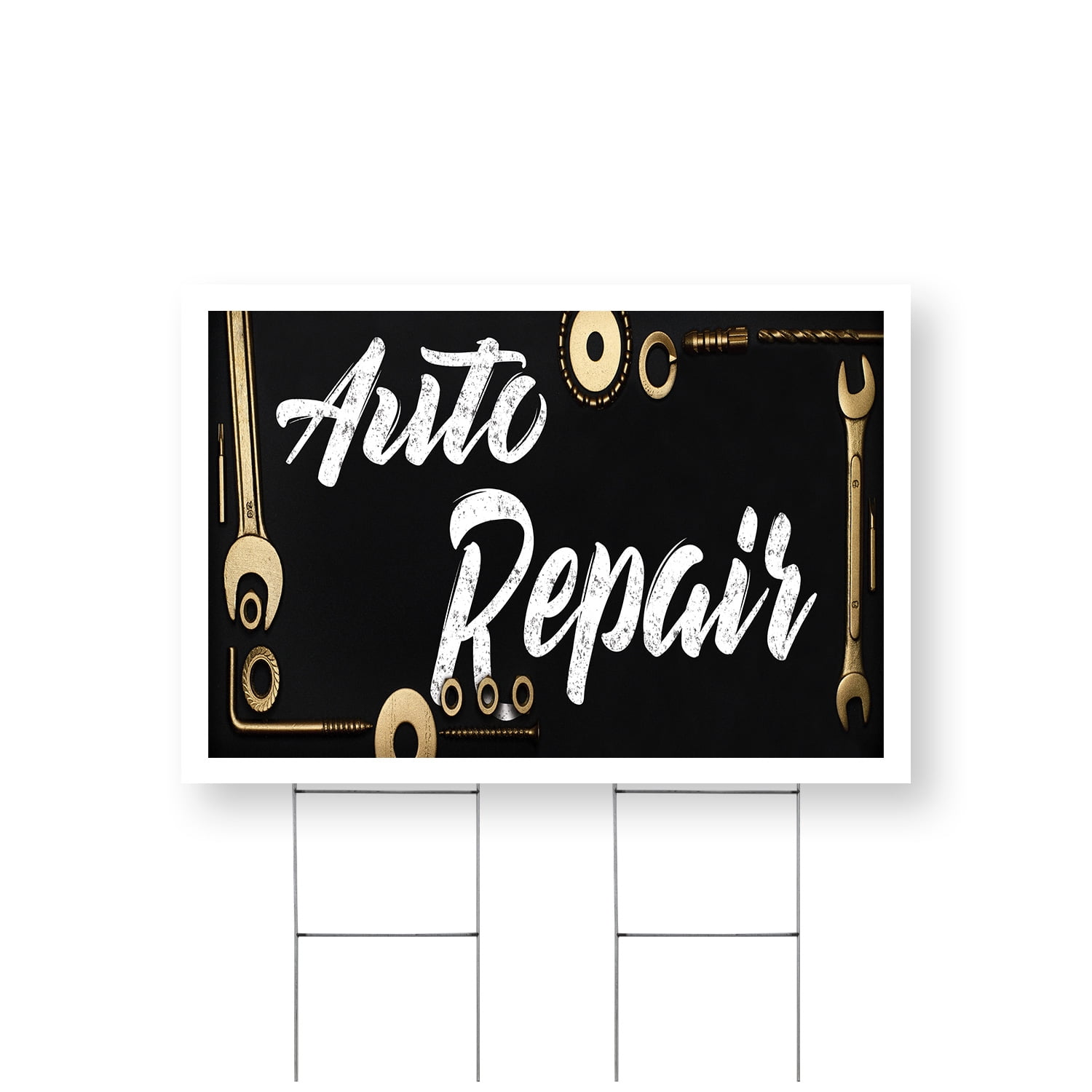 Auto Repair Yard Sign 24 Inch x 36 Inch Single Sided Weatherproof Heavy ...