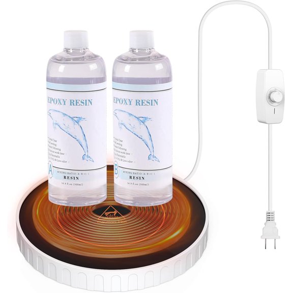 Auto Resin Preheater, Epoxy Heating Coaster Warmer Pad Tray with Temperature Control for Rsin, UV Rsin and Silicone - Thin Viscosity and Reduce Bubbles