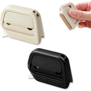 Auto-Retract Ceramic Mini Box Cutter, Magnetic Ceramic Box Cutter, Retractable Portable Cardboard Opener with Right Angle Groove