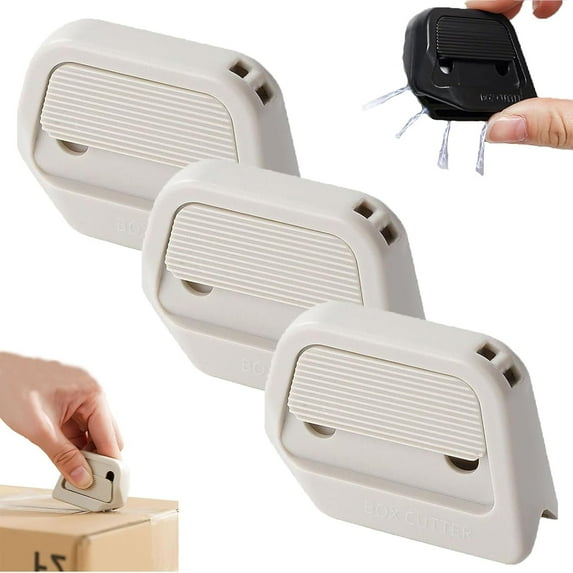 Auto-Retract Ceramic Mini Box Cutter, Mini Ceramic Paper Cutter, Minis Effortless Box Opener & Cutters, Portable Safe Ceramics Minis Boxs Cutters, Fridge Magnet Design for Home Office Travel(White*3)