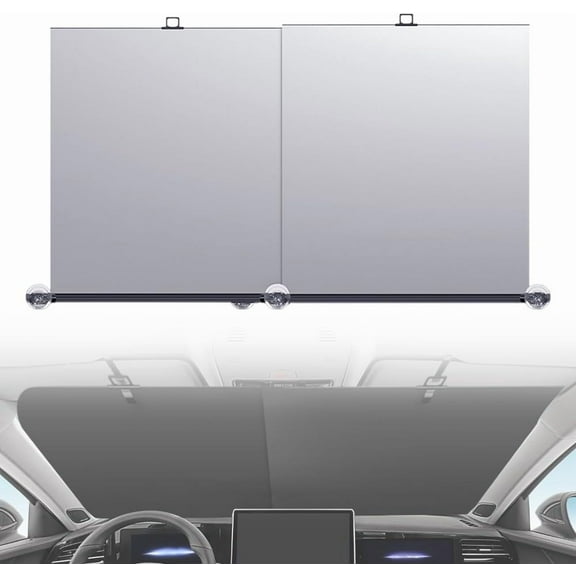 Auto Retractable Windshield Sun Shade Adjustable UV Heat Block Foldable Car Sun Visor Cover Universal Sedan SUV Hatchback Vehicle Interior Protection