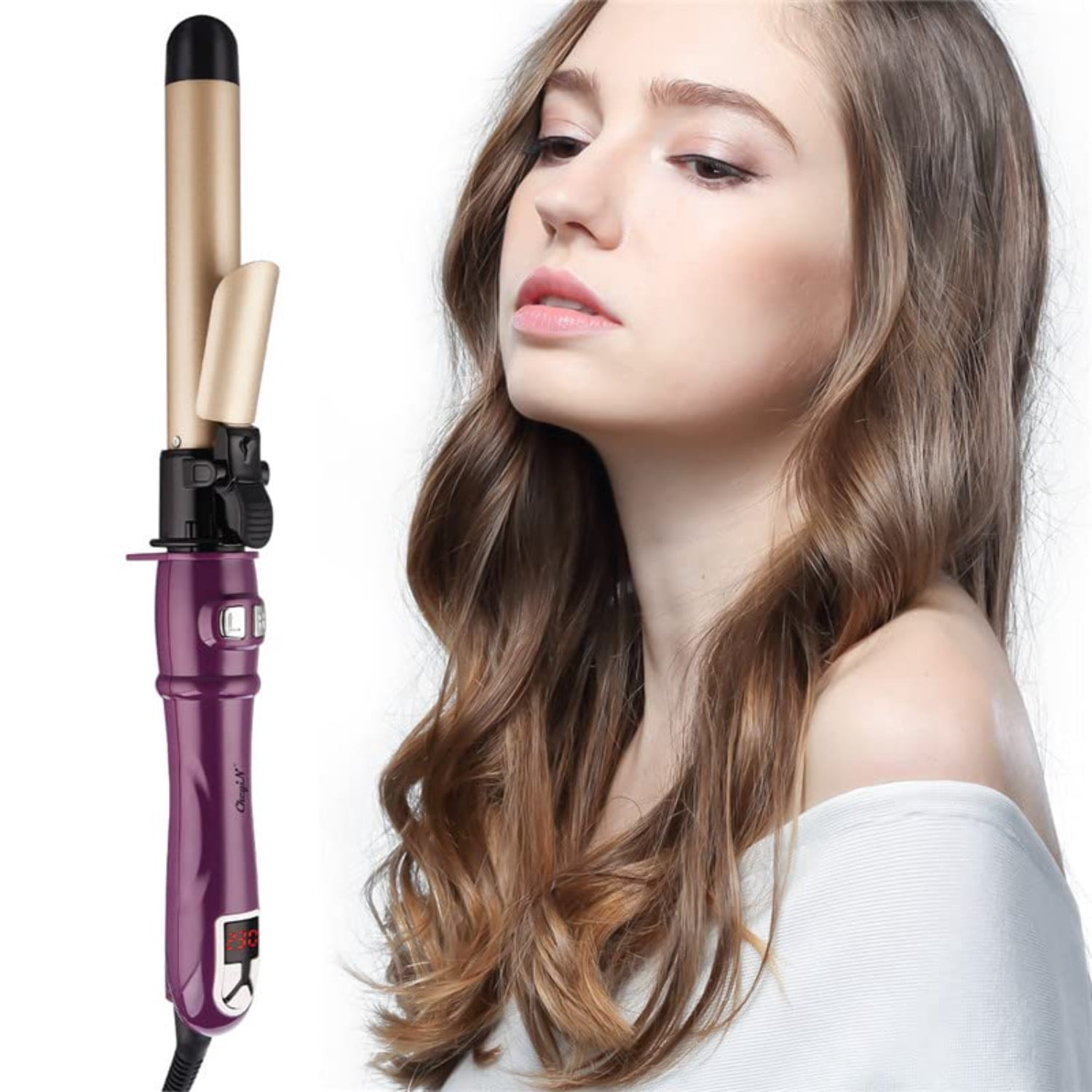 Curler Types Auto Rotating Hair Curler Wand, Hair culer,Upgrade Professional Hair ...