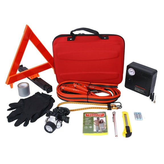 Auto Safety Emergency Kit, Emergency Car Kit with Portable Air Compressor