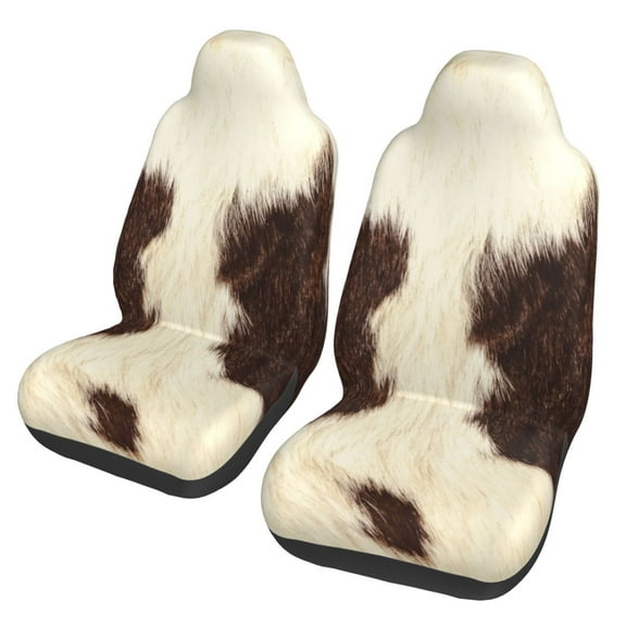 Auto Seat Cover Set 2 Pcs Car Front Seat Cushion Elastic Breathable Seat Cushion Cover Women Men SUV Truck Van Universal Car Seat Cover Accessories Cowhide Fur