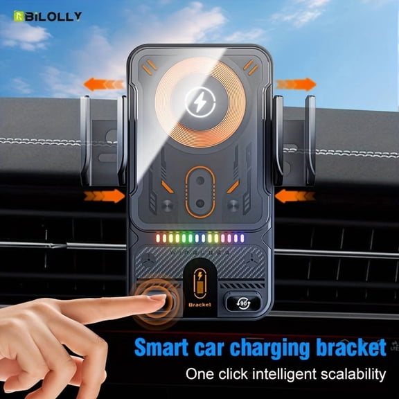 Auto-Sensing Car Wireless Charging Holder, 15W Fast Charge with Smart Alignment, Case Friendly, Rotating Magnetic Air Vent Phone Mount for iPhone And All Qi-Compatible Devices