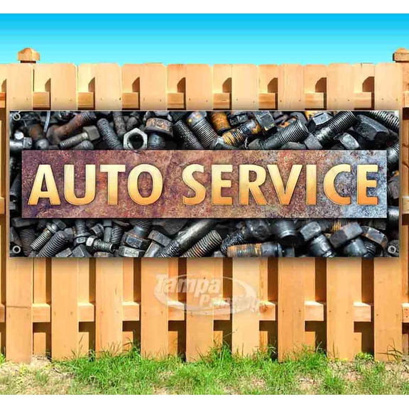 Auto Service 13 oz Vinyl Banner With Metal Grommets