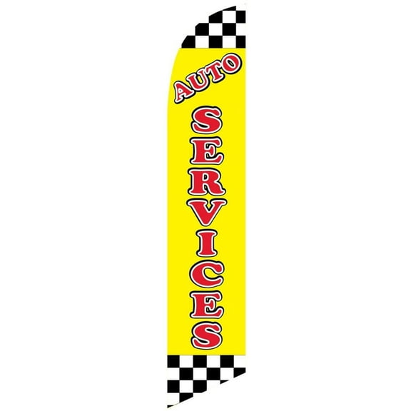 Auto Services Feather Banner Swooper Flag -No Wind Required- Replacement FLAG ONLY