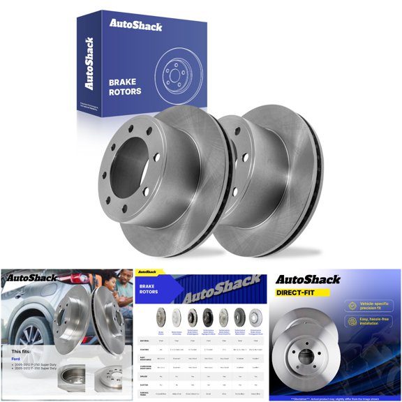 Auto Shack R64143PR Rear Brake Rotors for Ford F-250/F-350 Super Duty 2005-2012 4WD RWD V8/V10 13.39" Vented Alloy Steel