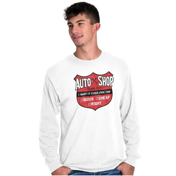 Auto Shop Funny Mechanic Fix It Humor Long Sleeve TShirt Men Women Brisco Brands S
