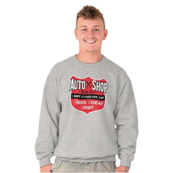 Auto Shop Funny Mechanic Fix It Humor Unisex Plus Fleece Graphic Sweatshirt Brisco Brands 2X