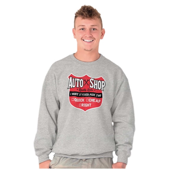 Auto Shop Funny Mechanic Fix It Humor Unisex Plus Fleece Graphic Sweatshirt Brisco Brands 2X