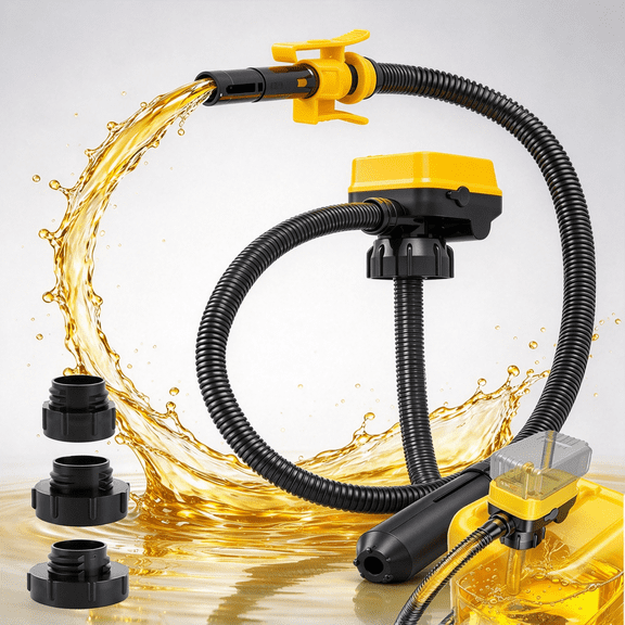 Auto Shut-Off Cordless Fuel Transfer Pump, Compatible with DeWalt 20V & Milwaukee 18V Battery, Portable Electric Fuel Pump for Gasoline Diesel to Car Truck Boa, 3.8GPM, 51" Extra Long Hose