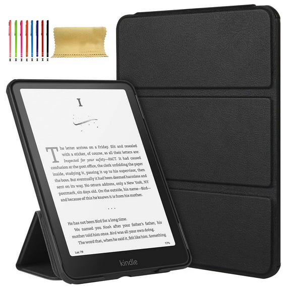 Auto Sleep / Wake PU Leather Folio Flip Case Cover, for Kindle Paperwhite 12th Gen 2024 / Paperwhite Signature Edition 12th Gen 2024 / Colorsoft Signature Edition 1st Gen 2024, Black