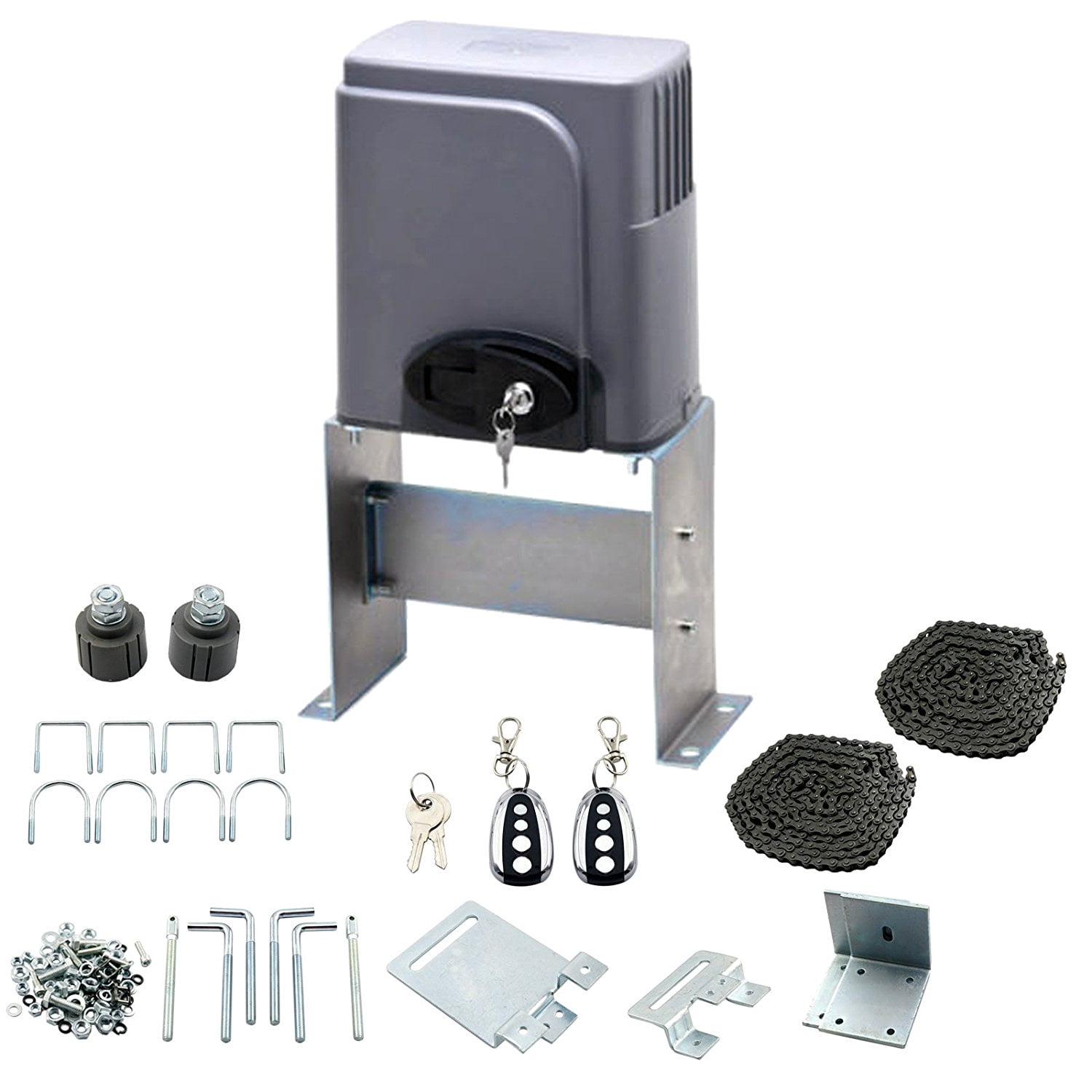 Auto Sliding Gate Opener Hardware Driveway Security Operator Kit w Key ...
