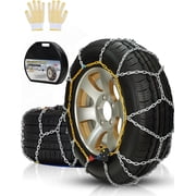 Auto Snow Chains Tire Chains For Cars Suv Pickup Trucks - Tightening 1Min Quick Install Tire-Chains, Reusable Emergency Tire Chains for Snow & Ice Traction HKN110