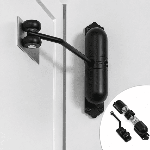 Auto Spring Door Closer, Stainless Steel Automatic Door Closing Device, Black