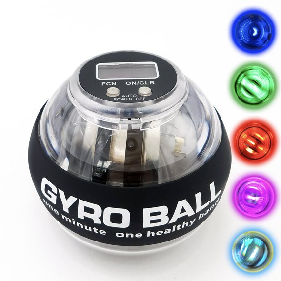 Auto-Start Digital Counter LED Gyro Ball, Wrist Forearm Strength Training Power Ball with Storage Case for Hand Grip Exercise