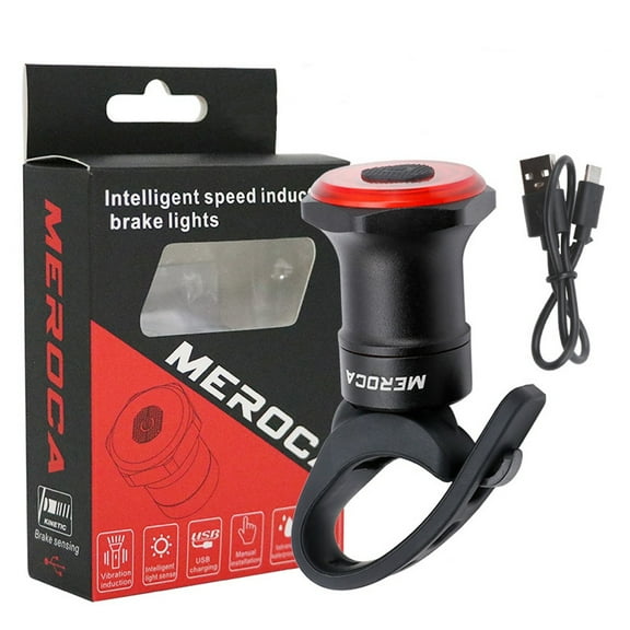 Auto Start Stop Brake Bicycle Tail Rear Light IPX6 USB Charge Speed Induction Brake Light Cycling Accessory Cycling Taillight