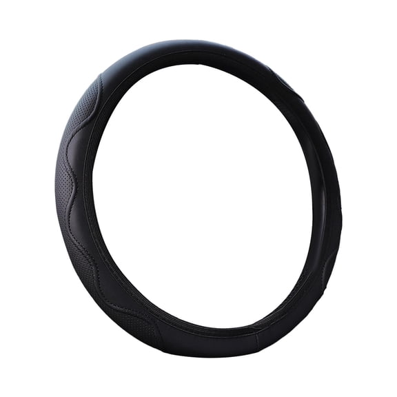 Auto Steering Wheel Cover Protector Wear Resistant Good Performance PU Leather Black