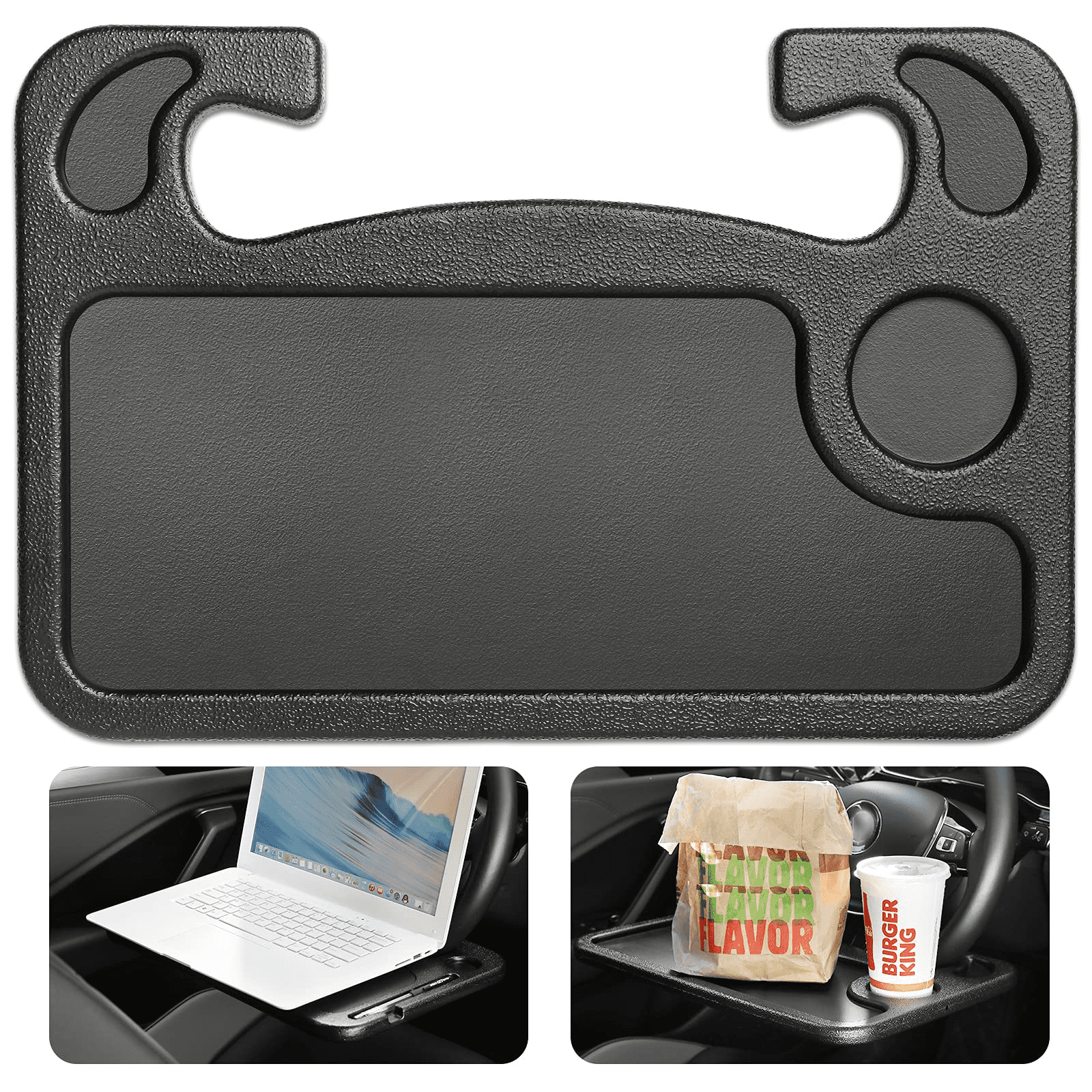 eing Bling Auto Steering Wheel Desk, Laptop,Tablet, Notebook Car Travel  Table, Food Eating Hook On Steering Wheel Tray, for Constant Travelers,  Fits Most Vehicles Steering Wheels,White 