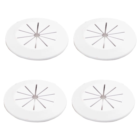 Auto-Stick 55mm Wire Concealer Plates (4 Pack) - PVC Cable Hole Protectors for Standing Desks & Cabinets