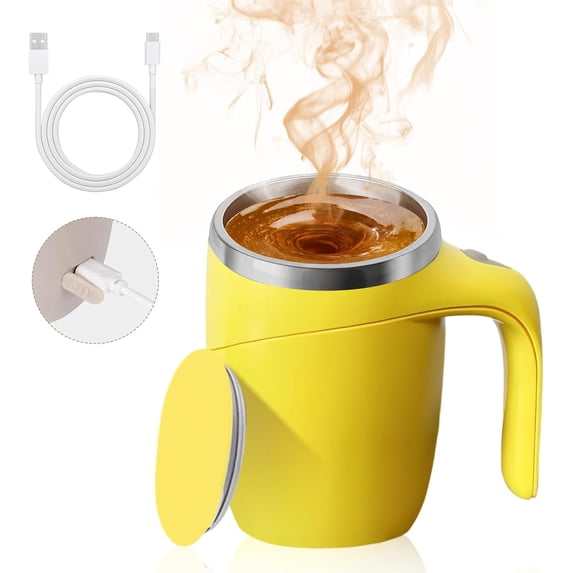 Auto Stirring Coffee Mug,Automatic Magnetic Stirring Coffee Mug, Magnetic Stirring Cup Rotating Home Office Travel Mixing Cups,Stainless Steel Self Mixing Mug for Coffee/Milk/Tea/Hot Chocolat