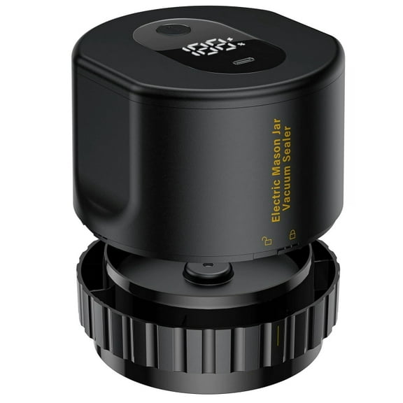 Auto Stop Electric Mason Jar Vacuum Sealer Kit, Portable Cordless Automatic Jar Sealer Kit for Wide Mouth and Regular Mouth for Food Storage and Fermentation