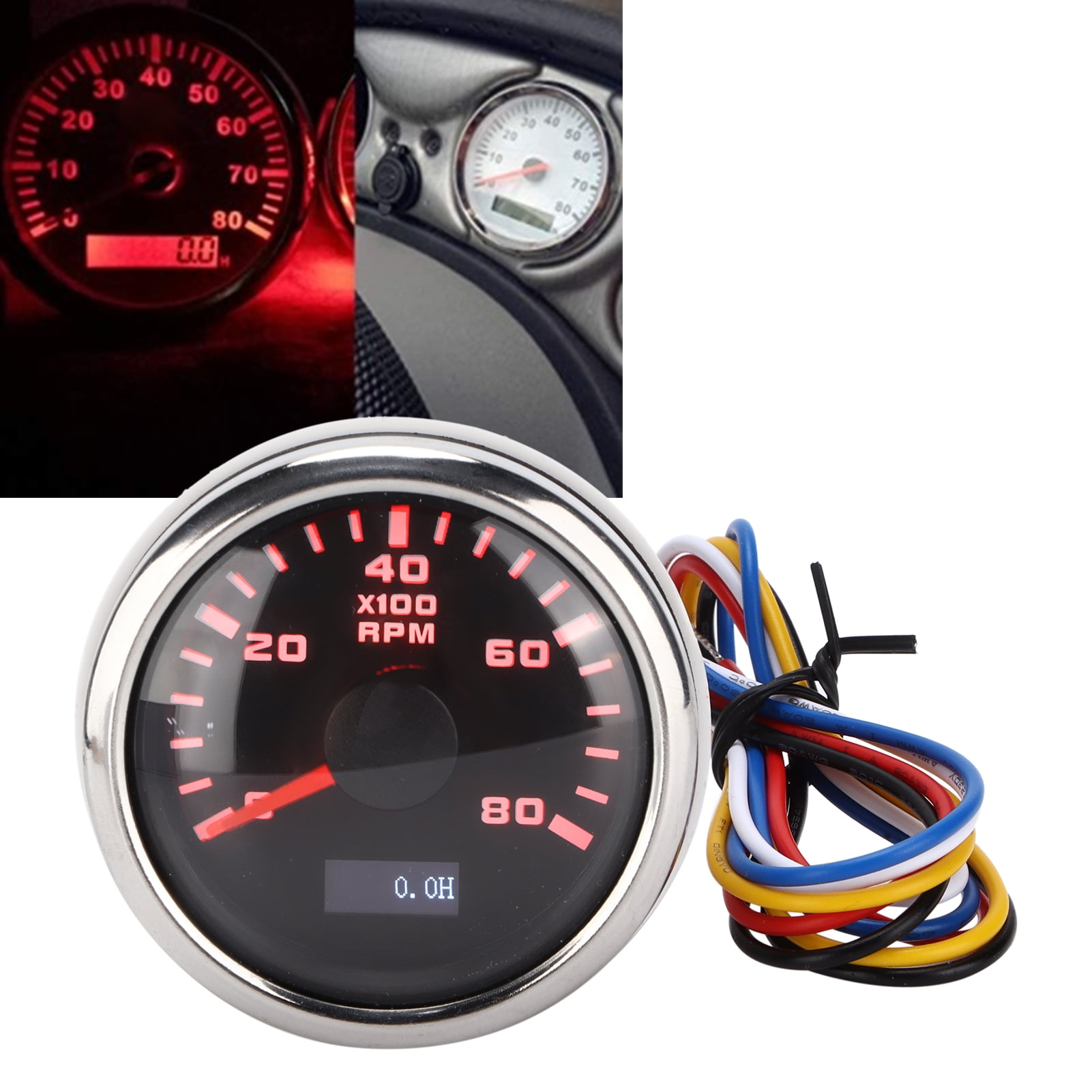 Auto Tachometer Gauge, Easy Reading Universal IP67 Waterproof