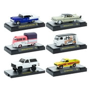 Auto-Thentics 6 piece Set Release 99 IN DISPLAY CASES Limited Edition 1/64 Diecast Model Cars by M2 Machines