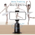 thumbnail image 1 of Auto Tracking Phone Tripod Stand - 360° Rotating AI Gimbal for Vlogging, No App Needed, Black Stabilizer for Content Creators & Influencers, 1 of 8