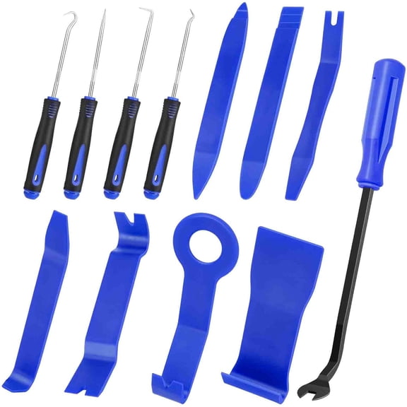 Auto Trim Removal Tool Set, Plastic Pry Tool Kit, Prying Tool, Car Door Panel Clip Revmoal Tool, Fasteners Remover - 12pcs Blue