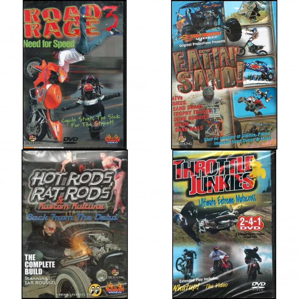 Auto, Truck & Cycle Extreme Stunts & Crashes 4 Pack DVD Bundle: Road ...