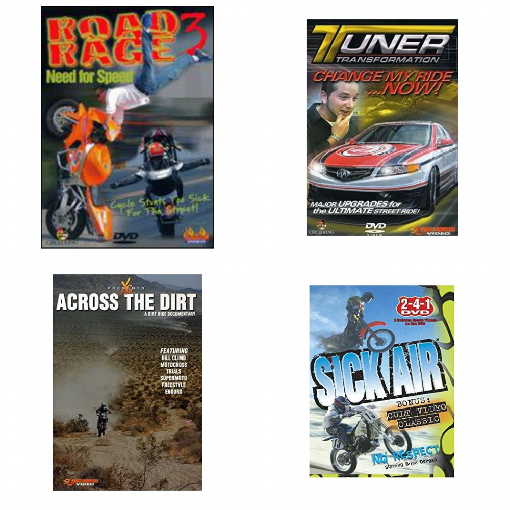 Auto, Truck & Cycle Extreme Stunts & Crashes 4 Pack