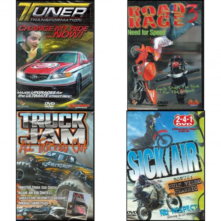 Auto, Truck & Cycle Extreme Stunts & Crashes 4 Pack DVD Bundle: Tuner Transformation: Change My Ride Now, Road Rage Vol. 3 - Need for Speed, Truck Jam: All Tricked Out, Sick Air